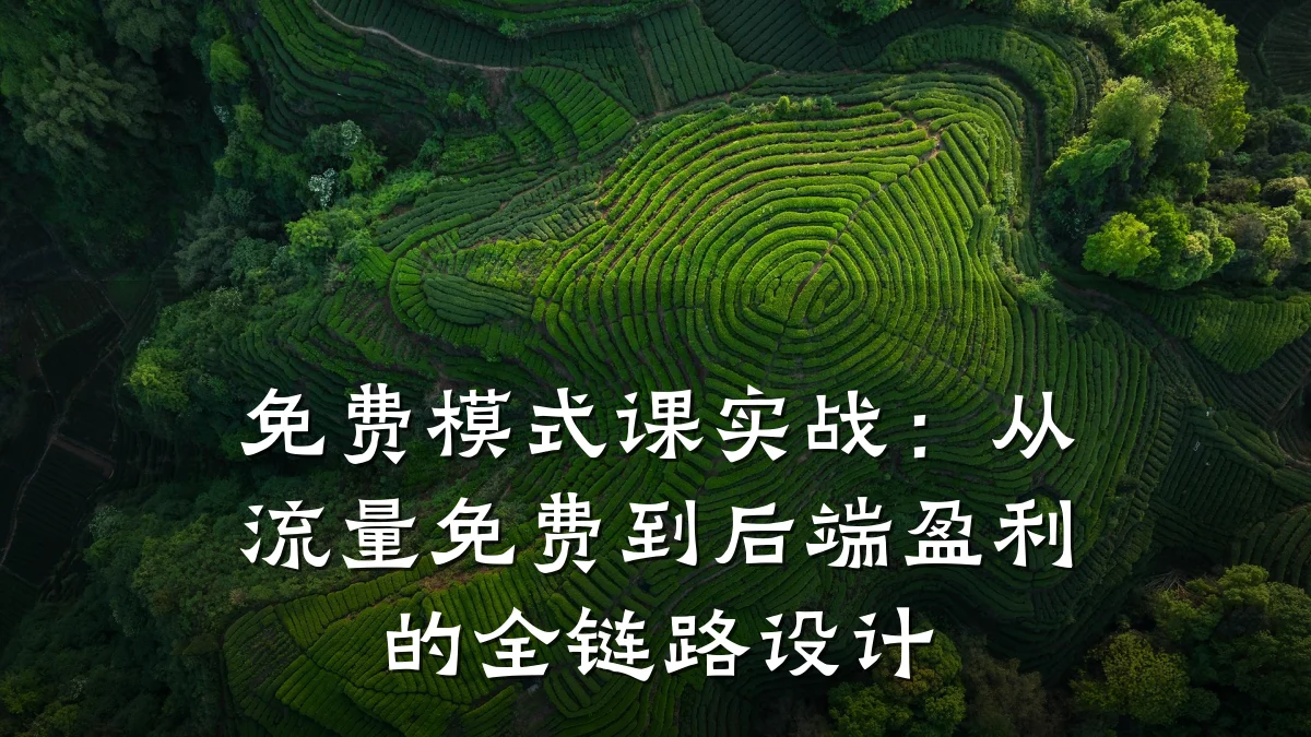 免费模式课实战:从流量免费到后端盈利的全链路设计